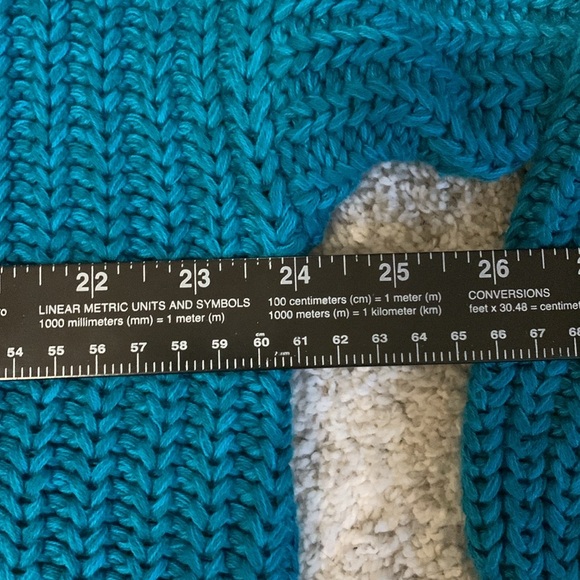 NWT Vintage Cambridge Classics Teal Sweater Chunky Knit Oversized Size Large - Picture 11 of 17